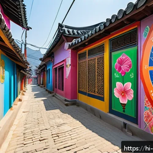 Home 30 벽화여행 대전 우암산 벽화마을 - A vibrant urban alley in Daejeon’s Uamsan district filled with colorful wall murals depicting tradit...